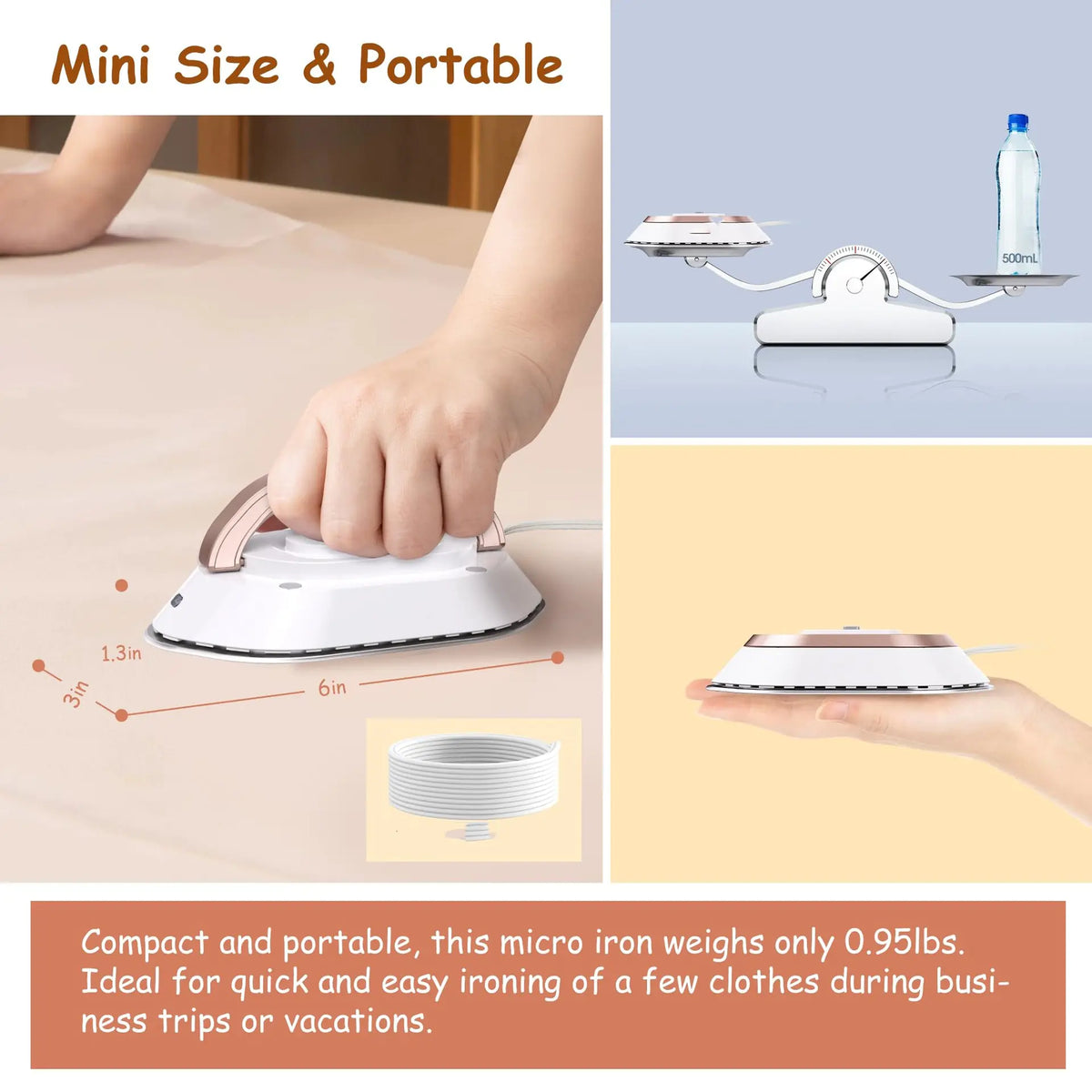 Ironique Mini Dual Voltage Travel Iron